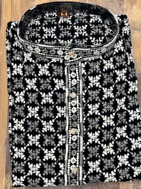 Latest Lekha Sal 7 Heavy Rayon Chikan Work Wedding Wear Mens Kurta Pajama Wholesale 2026
