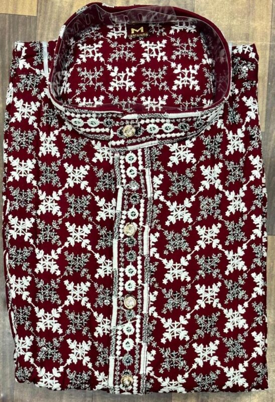 Latest Lekha Sal 7 Heavy Rayon Chikan Work Wedding Wear Mens Kurta Pajama Wholesale 2026