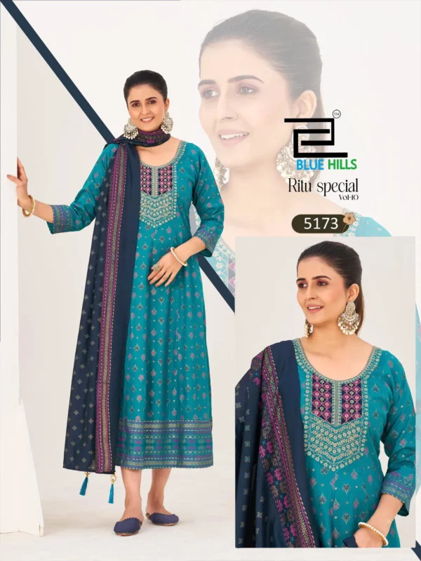 Launching Blue Hills Ritu Special Vol 10 Rayon Anarkali Gown With Dupatta Collection Wholesale 2026