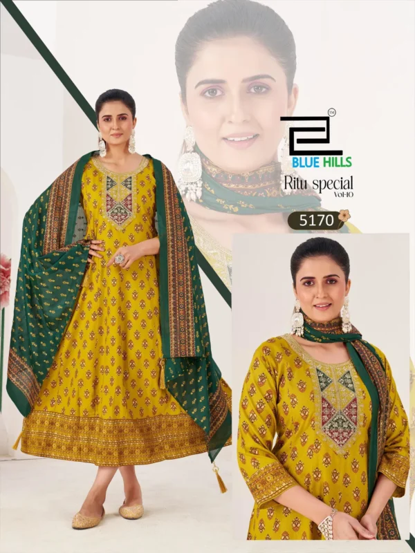 Launching Blue Hills Ritu Special Vol 10 Rayon Anarkali Gown With Dupatta Collection Wholesale 2026