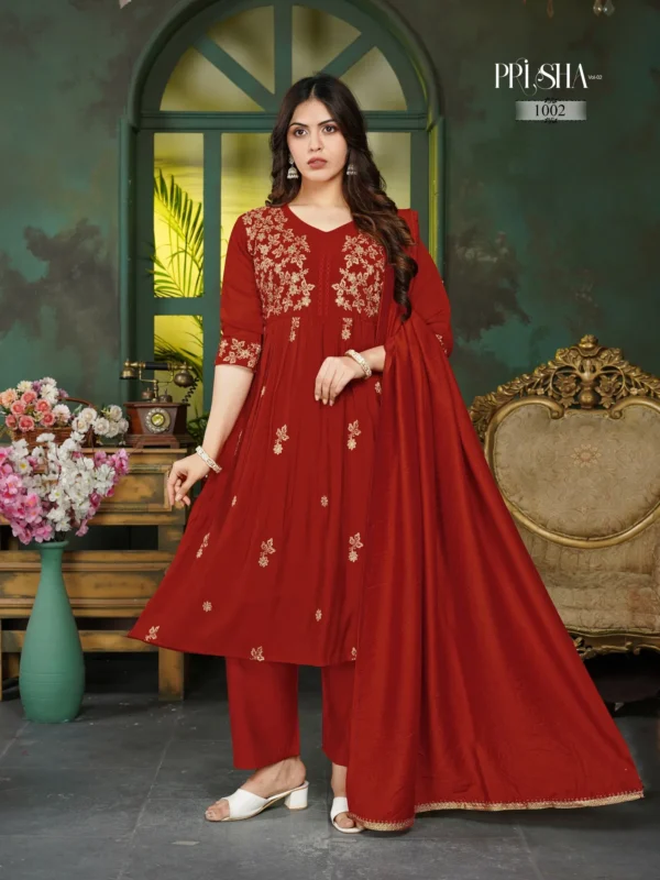 Stylish Dnp Prisha V2 Heavy Mul Chanderi Top Bottom With Dupatta Wholesale 2026