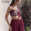 Alizeh 9008 And 9009 Georgette Designer Choli Sharara And Dupatta Collection Wholesale