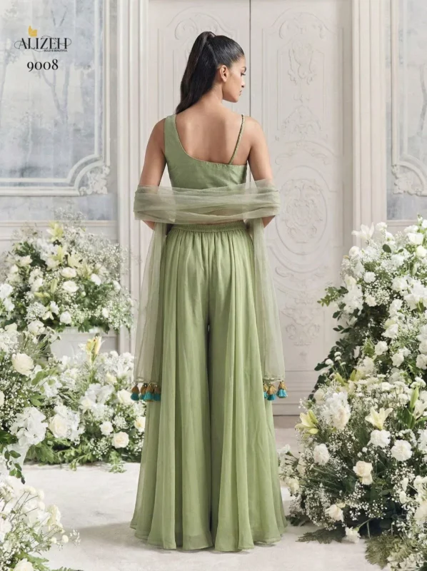 Launching Alizeh 9008 And 9009 Georgette Designer Choli Sharara And Dupatta Collection Wholesale 2026