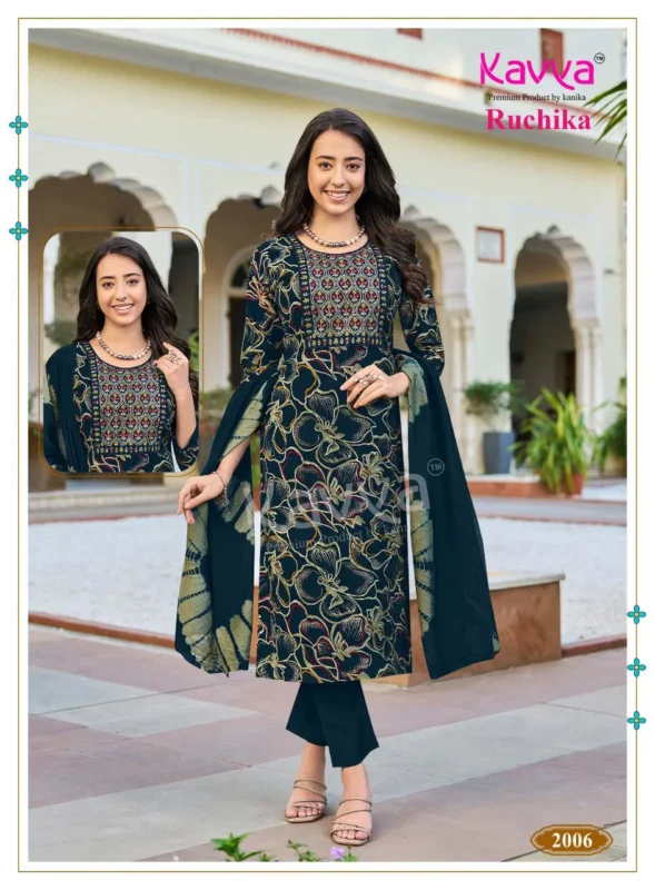 Launching Kavya Ruchika Vol 2 Straight Heavy Vatican Kurti with inner top With Bottom And Dupatta Wholesale 2026
