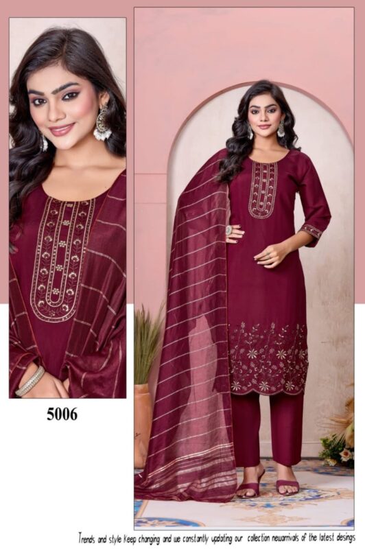 Beautiful Dnp Kasture Roman Silk Kurti Pent With Dupatta Wholesale 2026