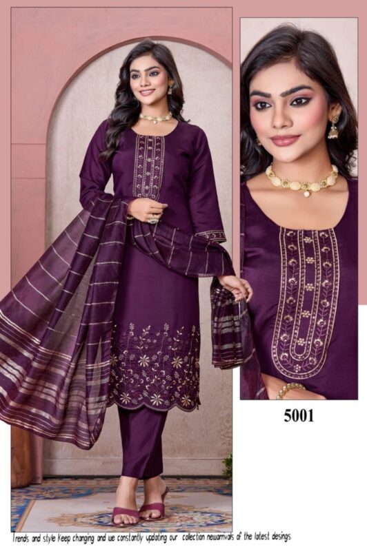 Beautiful Dnp Kasture Roman Silk Kurti Pent With Dupatta Wholesale 2026