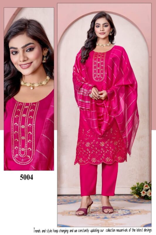 Beautiful Dnp Kasture Roman Silk Kurti Pent With Dupatta Wholesale 2026
