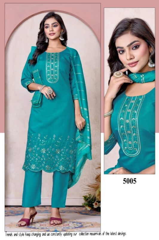 Beautiful Dnp Kasture Roman Silk Kurti Pent With Dupatta Wholesale 2026