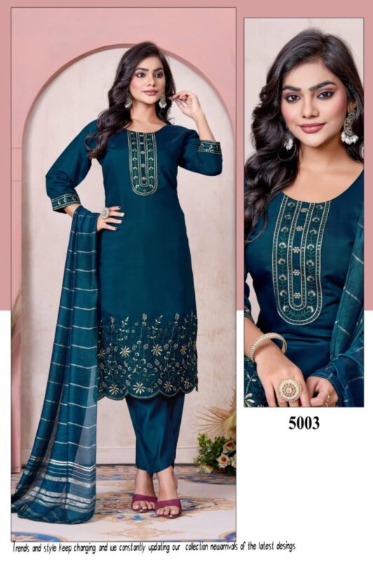 Beautiful Dnp Kasture Roman Silk Kurti Pent With Dupatta Wholesale 2026