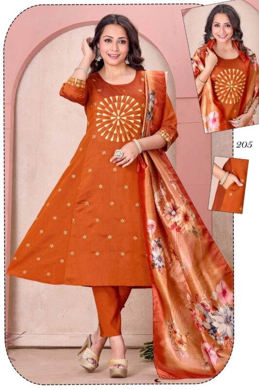 Launching Dnp Zarna Roman Top With Bottom And Dupatta Set Wholesale 2026