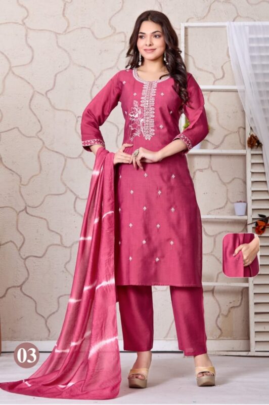Launching Dnp Ishikha Vatican Silk Kurti With Bottom And Dupatta Wholesale 2026