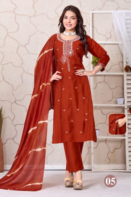 Launching Dnp Ishikha Vatican Silk Kurti With Bottom And Dupatta Wholesale 2026