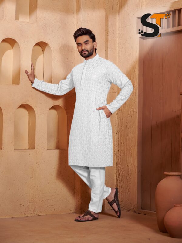 Buy Lekha Sal 9 14kg Rayon Chikankari Work Mens Kurta Pajama Wholesale 2026