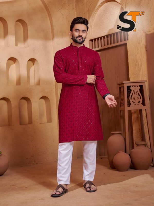 Buy Lekha Sal 9 14kg Rayon Chikankari Work Mens Kurta Pajama Wholesale 2026