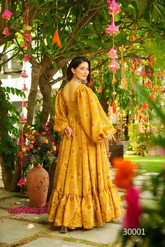 Latest Lucaya Vol 30 Air Tex Chinon With Digital Printed Flared Gown Collection Wholesale 2026