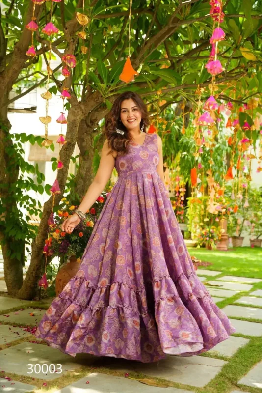 Latest Lucaya Vol 30 Air Tex Chinon With Digital Printed Flared Gown Collection Wholesale 2026
