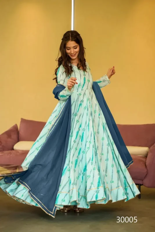Latest Lucaya Vol 30 Air Tex Chinon With Digital Printed Flared Gown Collection Wholesale 2026
