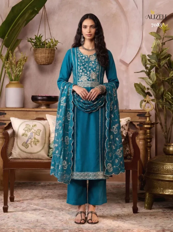 Launching Alizeh 7085 To 7088 Organza Embroidered Salwar Kameez With Dupatta Wholesale 2026