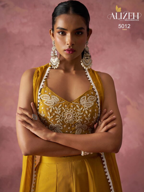 Launching Alizeh 5012 Georgette Designer Blouse Sharara And Shrug Collection Wholesale 2026
