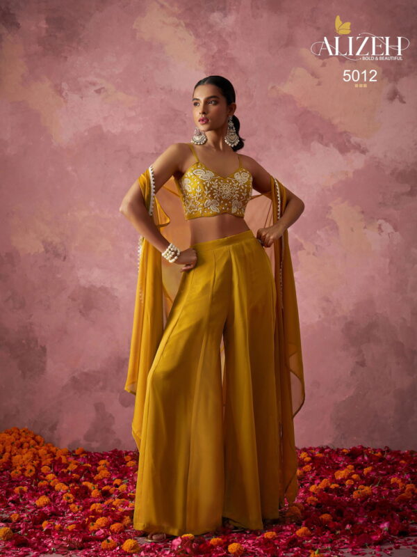 Launching Alizeh 5012 Georgette Designer Blouse Sharara And Shrug Collection Wholesale 2026