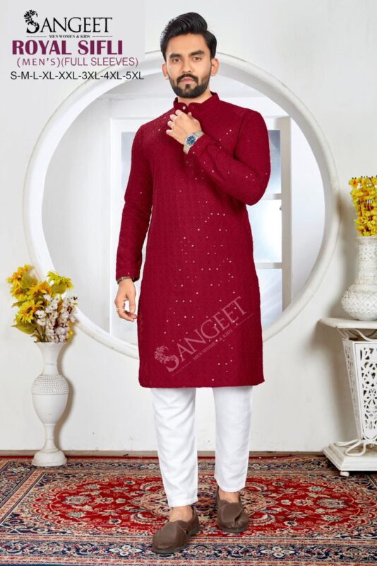 Stylish Sangeet Royal Sifli Full Sleeves Rayon Sequence Work Long Kurta Collection Wholesale 2026