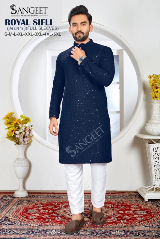 Stylish Sangeet Royal Sifli Full Sleeves Rayon Sequence Work Long Kurta Collection Wholesale 2026