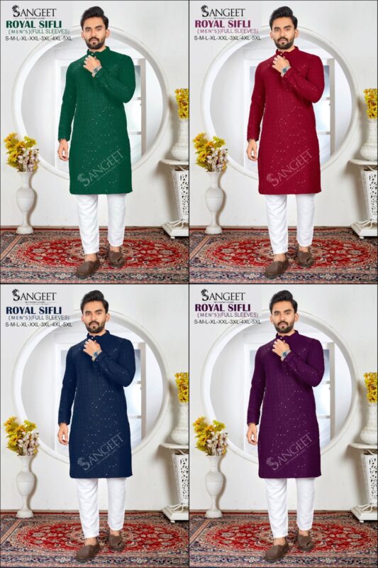Stylish Sangeet Royal Sifli Full Sleeves Rayon Sequence Work Long Kurta Collection Wholesale 2026