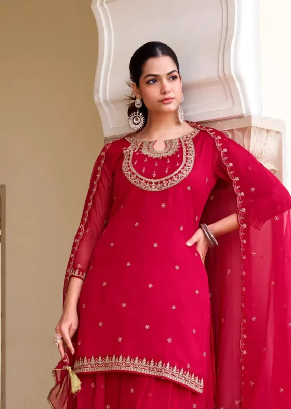 Stylish Rangoon Manjari Vol 02 Chiffon With Fancy Code Worked Kurti Plazzo And Dupatta Wholesale 2026