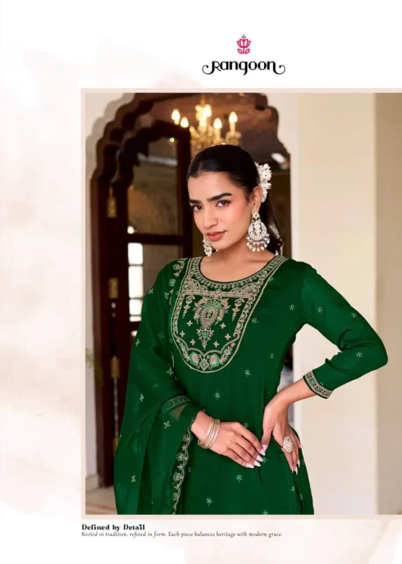 Stylish Rangoon Manjari Vol 02 Chiffon With Fancy Code Worked Kurti Plazzo And Dupatta Wholesale 2026