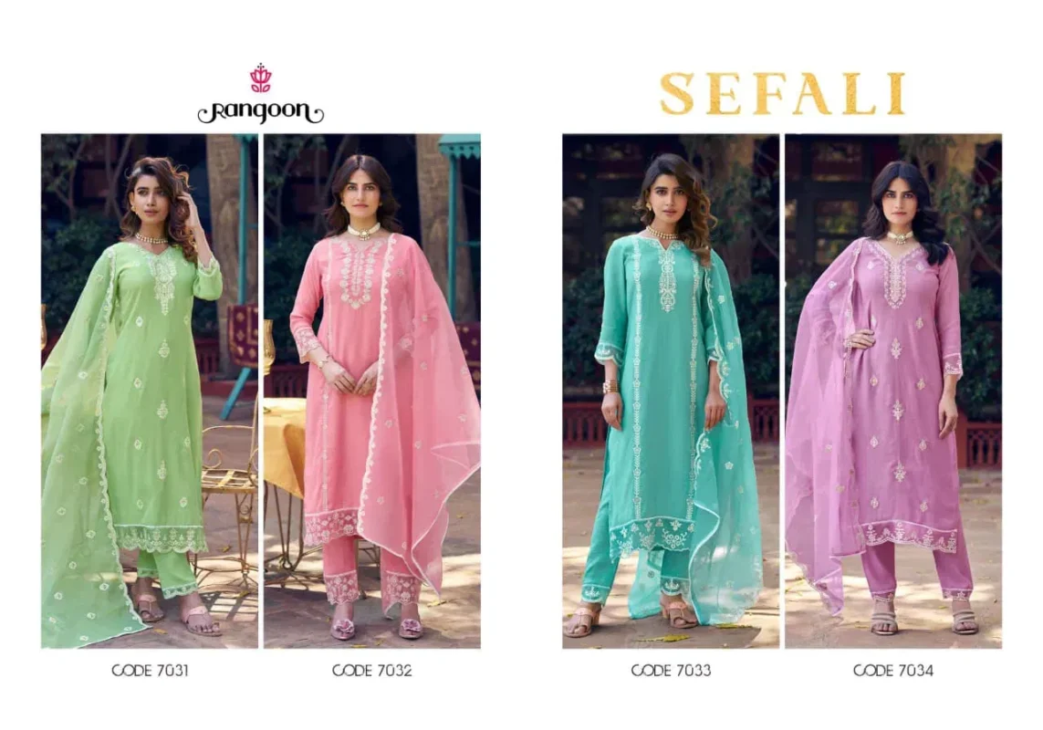 Stylish Rangoon Sefali Viscose With Fancy Worked Kurti With Bottom Dupatta Wholesale 2026