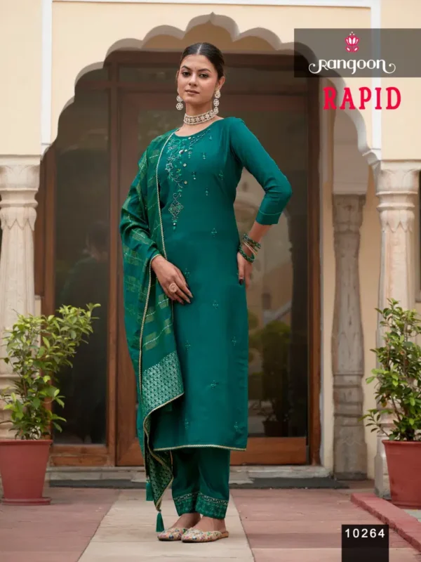 Launching Rangoon Rapid Viscose With Fancy Khatli Handworked Kurti With Bottom Dupatta Wholesale 2026