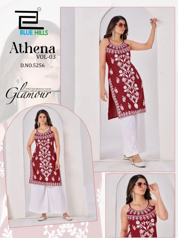Launching Blue Hills Athena Vol 3 Rayon With Embroidery Work Kurti Collection Wholesale 2026