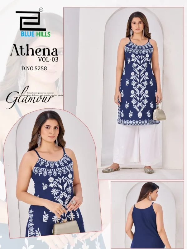 Launching Blue Hills Athena Vol 3 Rayon With Embroidery Work Kurti Collection Wholesale 2026