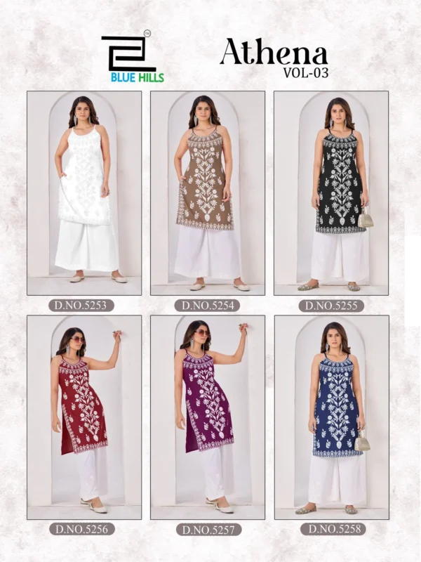 Launching Blue Hills Athena Vol 3 Rayon With Embroidery Work Kurti Collection Wholesale 2026