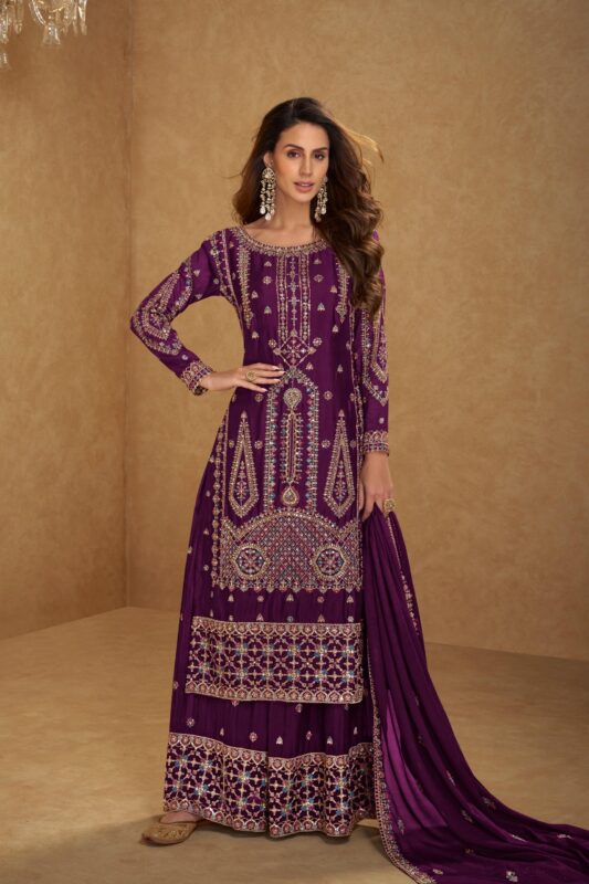 Stylish Gulkayra Hirni Real Chinon Embroidery Readymade Dress Wholesale 2026