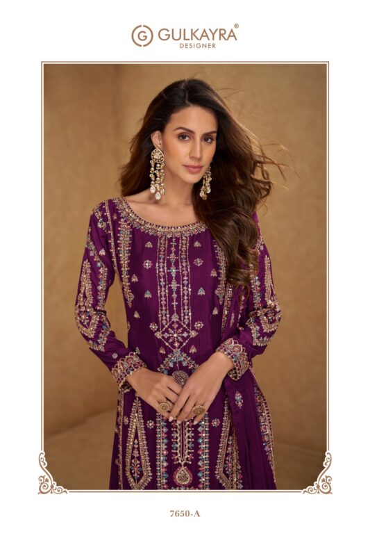 Stylish Gulkayra Hirni Real Chinon Embroidery Readymade Dress Wholesale 2026