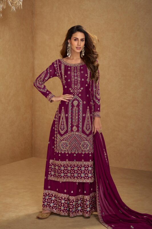 Stylish Gulkayra Hirni Real Chinon Embroidery Readymade Dress Wholesale 2026