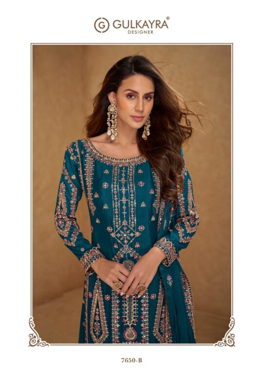 Stylish Gulkayra Hirni Real Chinon Embroidery Readymade Dress Wholesale 2026