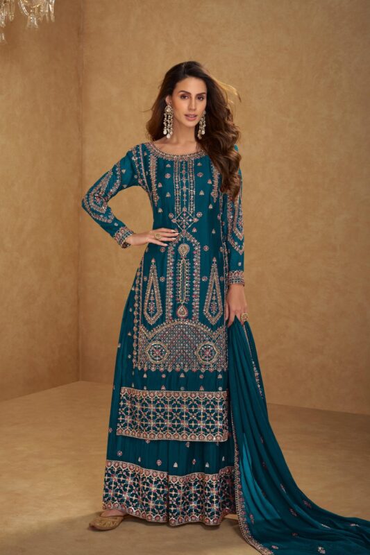 Stylish Gulkayra Hirni Real Chinon Embroidery Readymade Dress Wholesale 2026