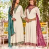 Aanchi Aanya Rangoli Crush Embroidered Kurti With Bottom Dupatta Wholesale
