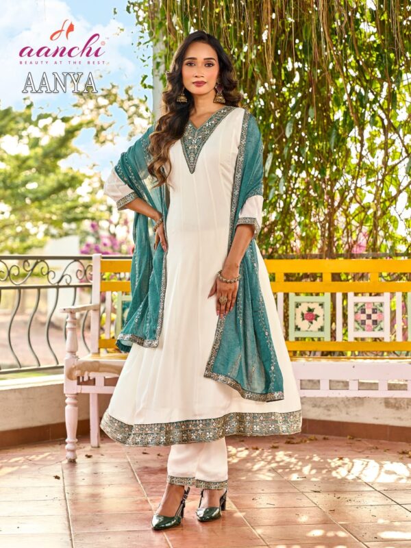 Latest Aanchi Aanya Rangoli Crush Embroidered Kurti With Bottom Dupatta Wholesale 2026