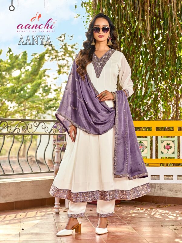 Latest Aanchi Aanya Rangoli Crush Embroidered Kurti With Bottom Dupatta Wholesale 2026