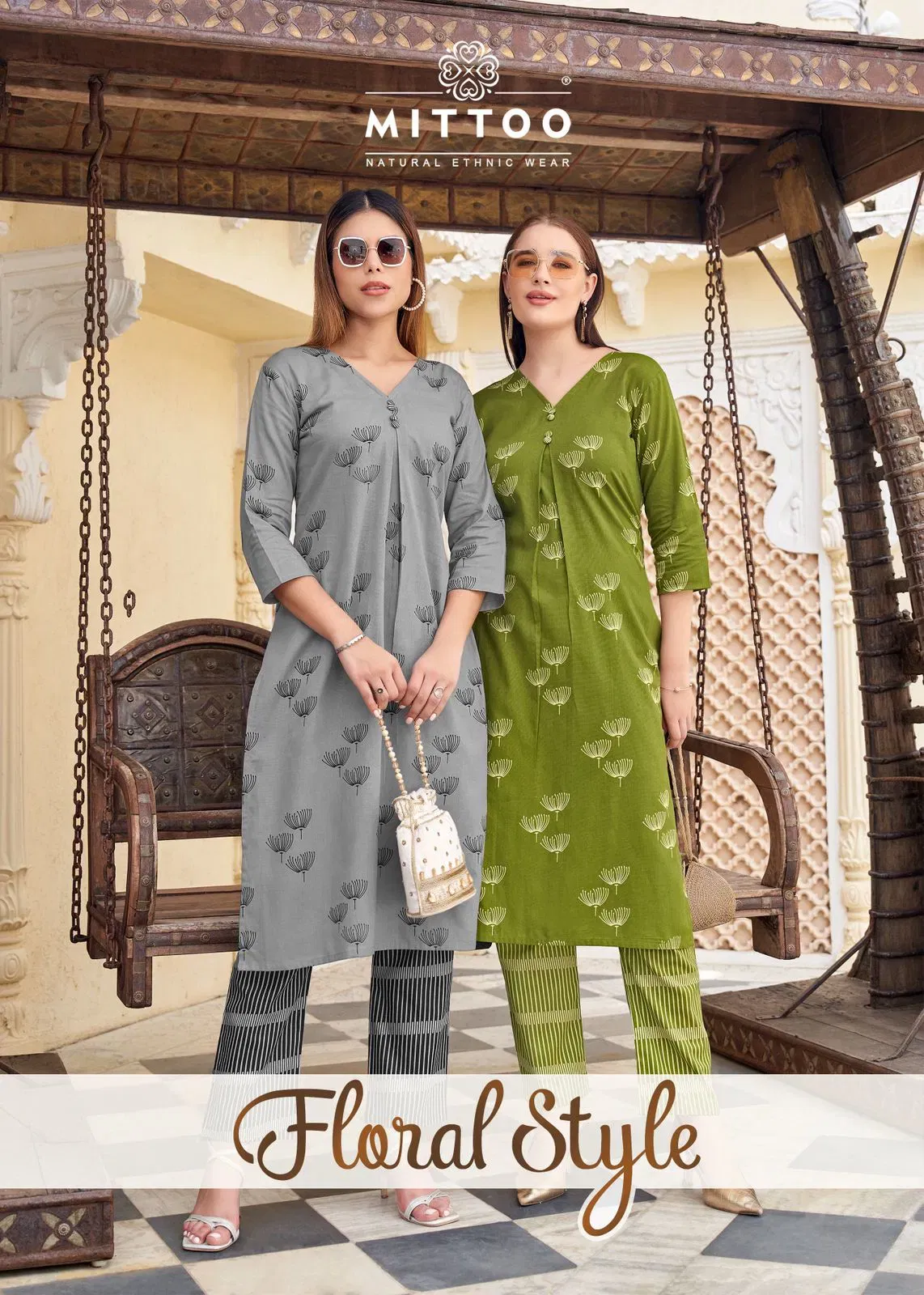 Mittoo Floral Style Cotton Flex Printed Kurti With Pant Collection Wholesale