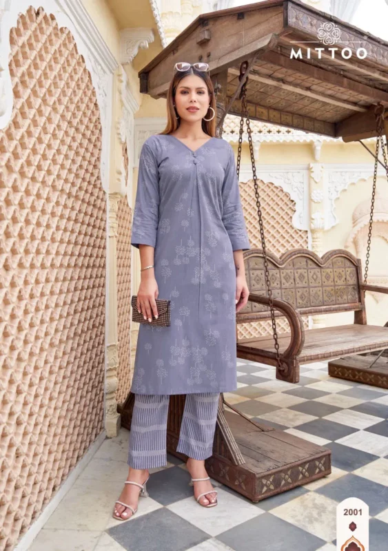 Launching Mittoo Floral Style Cotton Flex Printed Kurti With Pant Collection Wholesale 2026