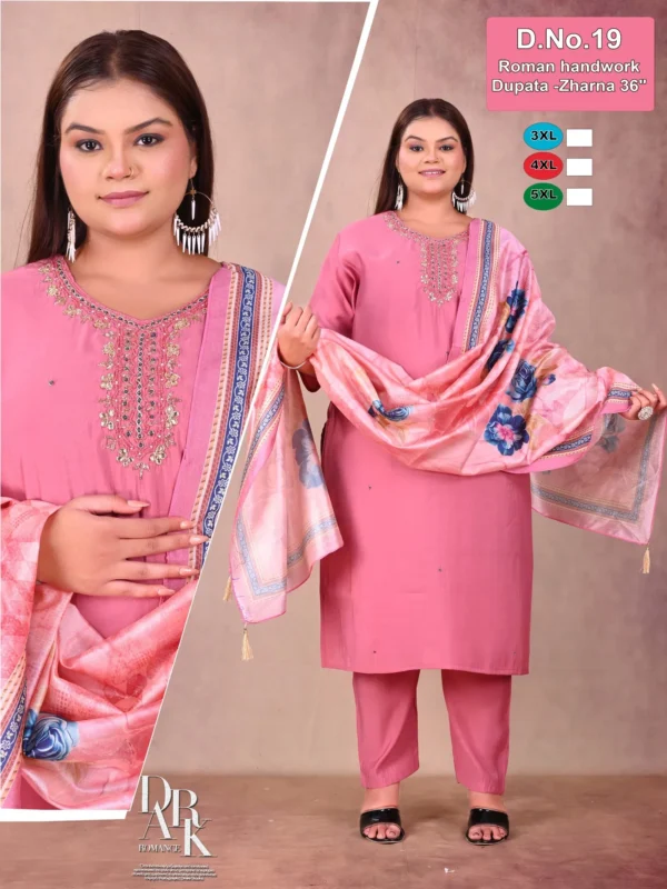 Latest Dnp D No 19 And 20 Roman Silk Kurti Pant With Dupatta Wholesale 2026