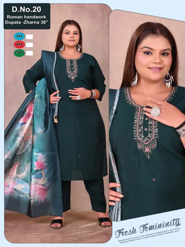 Latest Dnp D No 19 And 20 Roman Silk Kurti Pant With Dupatta Wholesale 2026