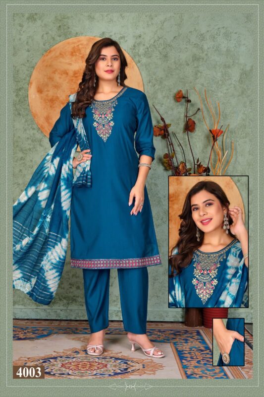 Launching Dnp Noor Vol 3 Roman Silk Kurti Pent With Dupatta Wholesale 2026
