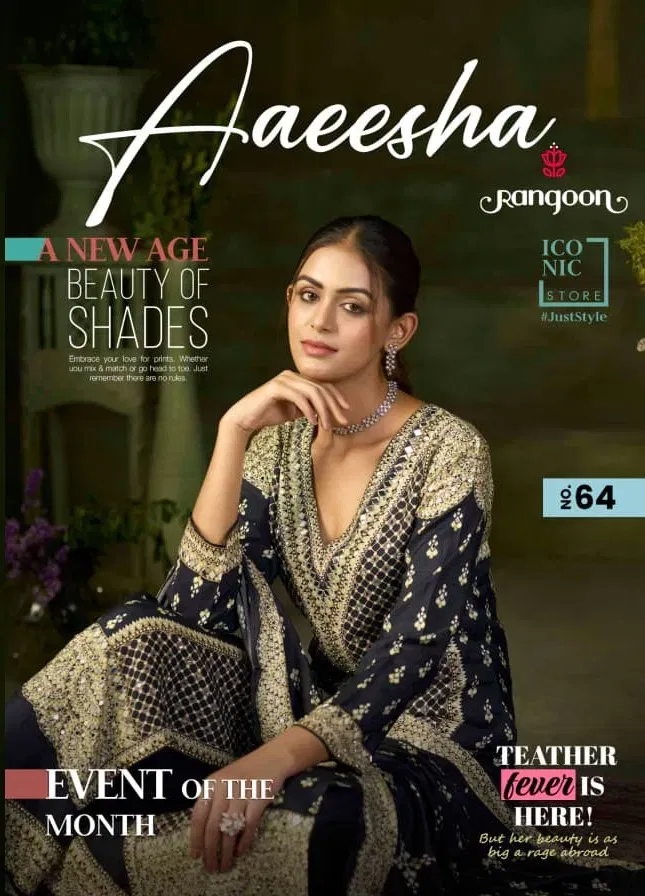 Rangoon Aaeesha Pure Muslin With Digital Printed Kurti With Plazzo Dupatta Wholesale