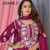 Mrudangi Noor 2 Bemberg Georgette With Cotton Thread Embroidered Kurti With Bottom Dupatta Collection Wholesale