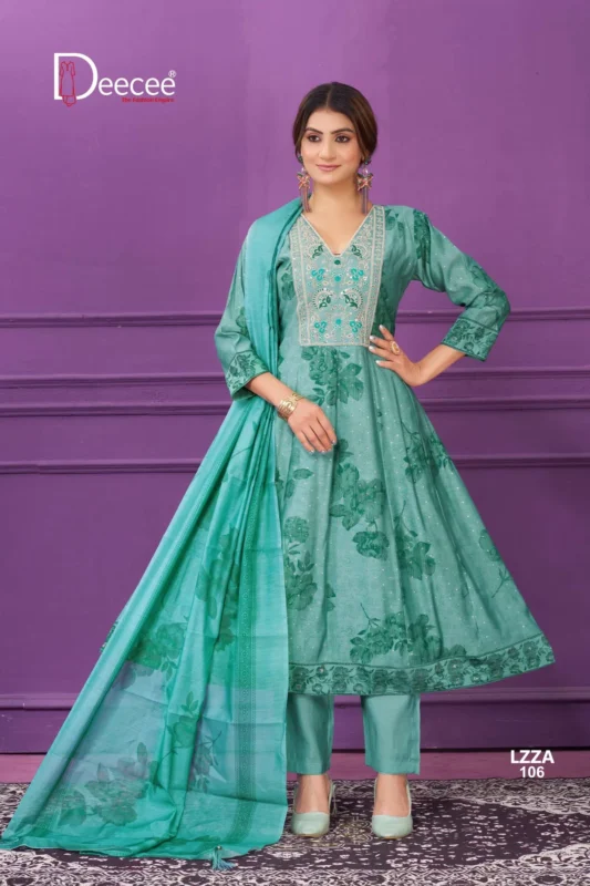 Launching Deecee Lizza Kali Style Flared Kurti With Bottom Dupatta Collection Wholesale 2026
